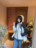 波司登（BOSIDENG）25新【疊變】機能沖鋒衣鵝絨服女短款三合一防護外套B250331302 月光白/黑色 M 165/88A 體重約110-120斤 曬單實(shí)拍圖