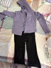 優(yōu)優(yōu)1點(diǎn)（Yoyo one）女童運(yùn)動(dòng)服上衣2025秋季新款開衫兒童戶外軟殼衣薄款外套女孩秋裝 10153紫色 140 曬單實(shí)拍圖