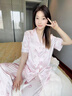 VENTIONkitty綢緞?wù)娼z睡衣女甜美少女公主桑蠶絲家居服送閨蜜生日禮物 蕾絲kitty【短袖三件套】 M 曬單實(shí)拍圖