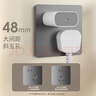 鴻雁X5開關(guān)插座86型斜五孔暗裝面板單雙控空調(diào)廚房防水全屋 X5灰色 電腦插座六類 曬單實(shí)拍圖