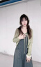 斐莉玥兩件套裝甜美小個子收腰牛仔吊帶連衣裙女+鏤空復(fù)古防曬針織開衫 [套裝]牛仔背帶裙+頭巾+綠色開 S 曬單實拍圖