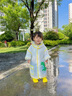 牧萌兒童雨衣男童女童全身防水雨披幼兒園寶寶小學(xué)生斗篷式可愛(ài)雨具 黃色【小恐龍雨衣】 S（建議90-105cm） 曬單實(shí)拍圖
