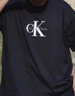 Calvin KleinJeans夏季男女情侶中性休閑通勤ck字母純色純棉寬松短袖T恤上衣 曬單實(shí)拍圖