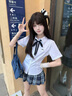 微光里jk收腰短袖襯衫女制服日系校供感襯衣夏季學(xué)院風(fēng)短袖修身職業(yè)白色 短袖襯衫【白色+領(lǐng)結 L】 曬單實(shí)拍圖