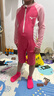 美津濃（MIZUNO）兒童泳衣女孩連體長(cháng)袖防曬沖浪服男訓練速干溫泉游泳裝A3416紅120 曬單實(shí)拍圖