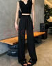 自由系白色醋酸緞面闊腿褲女2025新款爆款夏季薄款冰絲褲國風新中式褲子 曬單實拍圖
