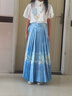 A 21 FUNB女童馬面裙兒童漢服夏春季套裝新款兒童中國古風(fēng)漢服半身裙小女孩 對(duì)扣上衣+長款馬面裙+項(xiàng)鏈 140 適合130-140cm年齡9-10歲 曬單實(shí)拍圖