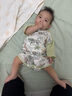 婧麒（JOYNCLEON）嬰兒睡袋夏款純棉兒童寶寶睡衣七分袖一體睡袍 綠 90 jsd156258 曬單實(shí)拍圖