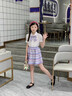 G.duck童裝女童套裝夏季洋氣兒童jk套裝學(xué)院風(fēng)女孩水手服新款短袖兩件套 玻璃糖套裝 130碼建議120-130cm7-8歲 曬單實(shí)拍圖
