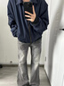 卡圖弛美式cleanfit短款飛行員夾克男秋季寬松潮流高街vibe痞帥工裝外套 藍(lán)色 XL 曬單實(shí)拍圖