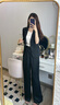 紫魅俏中袖西裝套裝女夏季薄款2025新款高級(jí)感醋酸小西服外套職業(yè)工作服 蘭色西裝 2XL 曬單實(shí)拍圖