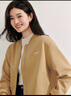 茵曼（INMAN）【商場同款】空氣層短外套2025春秋季女裝新款休閑寬松長袖上衣 紫檀咖 XL 曬單實拍圖