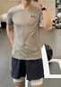 安德瑪（Under Armour）男裝T恤2025夏季新款舒適透氣運(yùn)動半袖圓領(lǐng)戶外訓(xùn)練快干健身短袖 修身版型/網(wǎng)眼設(shè)計(jì)/卡其色 L /(175)/140斤-160斤 曬單實(shí)拍圖