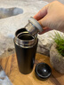 Stanisic德國品牌純鈦保溫杯男女士測溫泡茶水杯子茶水分離高檔父親節禮物 魔力黑【純鈦】智能測溫500ml 曬單實(shí)拍圖
