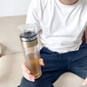 JCZS泡茶杯男款玻璃雙層隔熱摔不爛茶水分離商務(wù)水杯保溫杯送爸爸 【雙層耐熱防爆】鋼本色350ml 曬單實(shí)拍圖