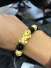 中國(guó)黃金（CHINA GOLD） 黃金手鏈足金貔貅男士招財(cái)轉(zhuǎn)運(yùn)珠手串六字真言手串父親節(jié)禮物 六六大順 約13g【14mm金錢(qián)珠】 曬單實(shí)拍圖