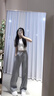 浪莎窄版闊腿運(yùn)動(dòng)褲女春秋款寬松直筒高腰顯瘦垂感小個(gè)子休閑香蕉褲女 淺灰色 【春秋款】 L 【推薦110-120斤】 曬單實(shí)拍圖