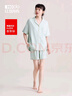 紅豆（Hodo）睡衣女夏季短袖防螨抗菌涼感棉莫代爾男情侶可外穿透氣家居服套裝 女士香草綠 A類(lèi)棉莫 XL 曬單實(shí)拍圖