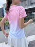 陶芙（taofu）羽毛球服套裝女夏季速干寬松透氣短袖健身服馬拉松跑步三分褲裙 櫻花粉短袖（云朵白裙） XL 曬單實(shí)拍圖