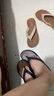 細細條（XIXITIAO）女夏高級感時(shí)尚人字拖沙灘防滑軟底海邊度假夾腳平底涼拖 白棕色【時(shí)尚撞色寬帶】 38 38-39【適合37-38的腳】 曬單實(shí)拍圖