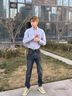 HLA海瀾之家牛仔褲男25輕商務(wù)時尚涼感刺繡褲子男春季 曬單實拍圖
