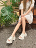 妙麗（Millies）品牌外穿拖鞋女時(shí)尚輕便涼拖鞋女士2025夏季新款松糕厚底半拖鞋 白色 40 (250mm)  標(biāo)準(zhǔn)碼 曬單實(shí)拍圖