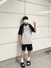 嘉璐伮短褲男夏季冰絲短褲美式運動健身籃球褲子寬松男士五分褲衩 黑色冰絲短褲 2XL 建議【110-140斤】 曬單實拍圖