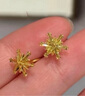 周六福（ZLF）  黃金耳環(huán)女款5G足金甜美小清新雪花耳墜耳釘 計(jì)價(jià) 1.48g 曬單實(shí)拍圖