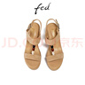 FED厚底涼鞋女夏季新款女鞋坡跟一字扣時裝涼鞋女款S0609-ZFA329 曬單實拍圖