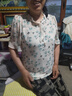 怡曼芙雪紡衫女短袖碎花2025夏裝新款寬松顯瘦遮肚女士小衫減齡洋氣上衣 藍(lán)色 XL -建議115-125斤 曬單實(shí)拍圖