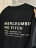ABERCROMBIE & FITCH【經典LOGO】男裝25夏新款美式復古重磅圓領短袖T恤KI123-5029 黑色 S (175/92A) 曬單實拍圖