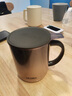 膳魔師（THERMOS）馬克杯不銹鋼茶杯大容量把手杯商務(wù)辦公保溫咖啡杯畢業(yè)禮物TEMC 【鍍鈦茶漏】日暮金 400ml 曬單實(shí)拍圖