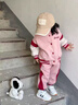 G.DUCKKIDS童裝女童春裝套裝兒童衣服女孩春秋季亮片兔子棒球服外套女 粉色【紅袖亮片兔子款】 110 尺碼4~5歲【100-110cm】 曬單實拍圖