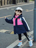 G.DUCKKIDS兒童沖鋒衣三合一可拆卸女童外套秋冬款2024新款加厚女寶寶上衣 藏青色外套+內(nèi)里 120 cm 曬單實(shí)拍圖