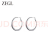 ZEGL銀色素雅大耳圈女925銀針耳飾耳墜氣質(zhì)高級(jí)感紀(jì)念日生日禮物女 曬單實(shí)拍圖