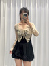 藍(lán)彩何泳衣女大碼胖妹妹遮肚顯瘦保守連體裙式2025新款海邊穿搭女士泳裝 【黑色蝴蝶】罩衫+泳衣丨套裝 均碼 丨加大版型（適合80-150斤） 曬單實(shí)拍圖