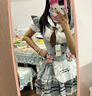 韓菲奴夏季可愛學院風doll感Lolita裙條紋襯衣收腰顯瘦馬甲蓬蓬裙三件套 襯衣+馬甲+短裙【三件套送領帶】 L 【建議106斤-125斤】 曬單實拍圖