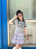 巴布豆兒童套裝夏季新款女童短袖裙子兩件套純棉透氣t恤jk百褶裙公主風 粉 歡呼小麗_7+淺粉 130 曬單實拍圖