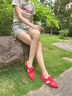 妙麗（Millies）品牌德訓鞋女內(nèi)增高時尚潮流阿甘鞋女2025夏季新款運動跑步休閑鞋 紅色 36 (230mm)  標準碼 曬單實拍圖
