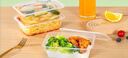 特美居一次性飯盒長方形透明塑料快餐盒加厚帶蓋打包盒餐具300套裝750型 曬單實拍圖