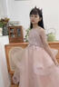 思妙星女童生日禮服高端婚紗公主裙兒童花童小女孩主持人鋼琴演奏演出服 粉色 160 曬單實(shí)拍圖
