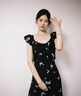 妙奕嘉法式連衣裙純欲裙子夏季女裝2025新款長裙性感小個子高級感小媽裙 黑底蝴蝶飛飛袖連衣裙 L 曬單實拍圖