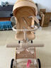 semmook遛娃神器嬰兒推車(chē)0-6歲用折疊可坐可躺帶減震雙向高景觀溜娃車(chē) 香檳金皮蓬【雙餐盤(pán)】 曬單實(shí)拍圖