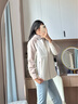 波司登2025新款沖鋒衣鵝絨服女短款三合一防風防水保暖外套B250331302 初雪白/砂巖啡|8F10/7C42|8F1A S 160/84A 體重約100-110斤 曬單實拍圖