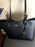 KATE SPADE【七夕禮物】凱特絲蓓女士托特包單肩包通勤質(zhì)感女包黑色 曬單實(shí)拍圖