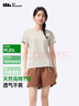 蕉下（beneunder）棉質短袖T恤女士25新款輕薄透氣休閑百搭圓領上衣女GP930 橡灰米 M 曬單實拍圖