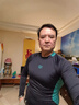 阿瑞娜（arena）魄浪2.0系列男士游泳衣短袖長袖防曬高彈舒適及膝泳衣 黑色/深綠色-上衣長袖泳衣 XL 曬單實拍圖