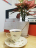 ZSR輕奢高端咖啡杯 精致小巧復古法式復古印花描金英式下午茶杯咖 昆蟲(chóng)圖案咖啡杯 杯約200ml壺約900ML 曬單實(shí)拍圖