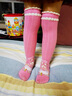 迪士尼（Disney）兒童襪子女童春秋款純棉長(cháng)筒襪公主風(fēng)過(guò)膝襪卡通可愛(ài)庫洛米小腿襪 熱售【可自選顏色備注】 4雙 均碼 襪長(cháng)39cm【適合2-12歲】 曬單實(shí)拍圖