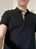 巴寶莉（BURBERRY）博柏利男裝格紋刺繡徽標純棉商務休閑男士短袖POLO衫 黑色 XL 曬單實拍圖